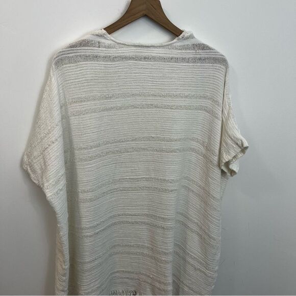 World Market One Size Textured Cotton Open Front Short Sleeve Cardigan - Picture 6 of 13